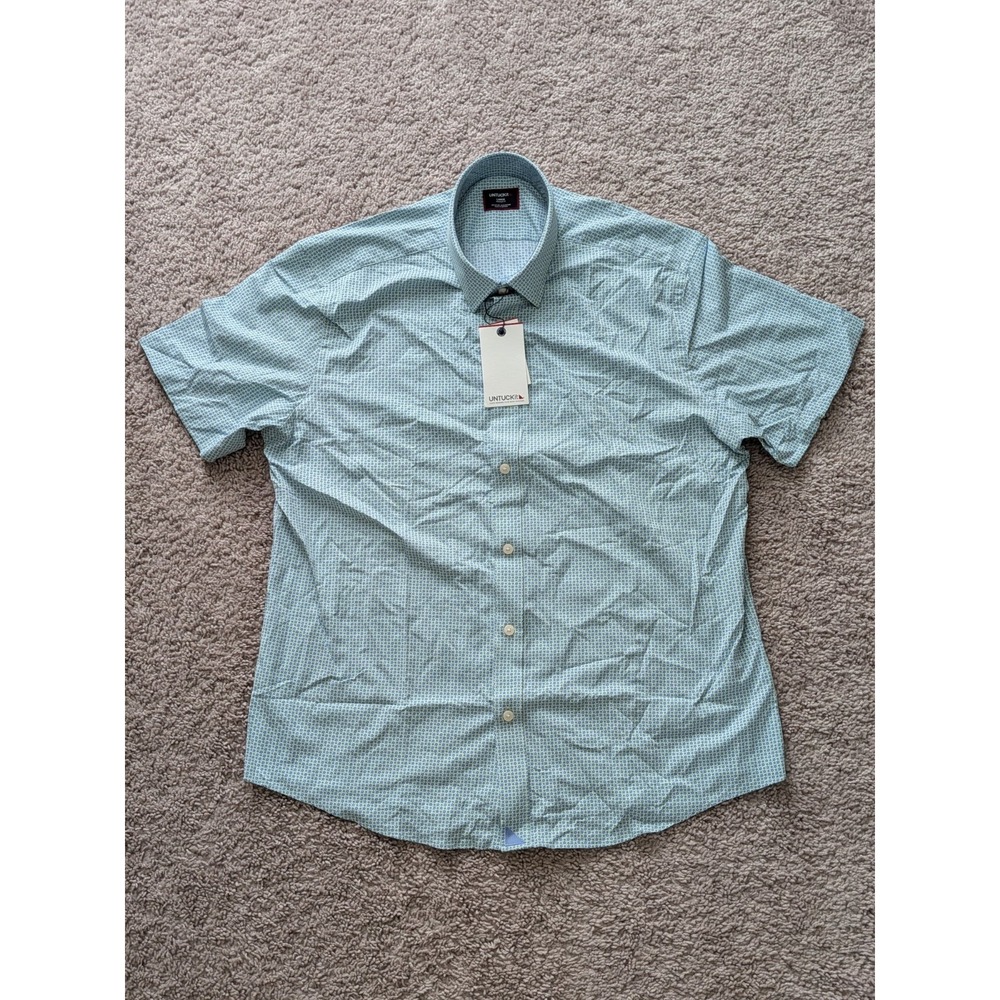 UNTUCKit Ackerman Performance SS Shirt Mens Large NWT Flower Print Stretch